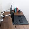 LOE Dual Monitor Laptop Desk Double White X Silver Arm, Display, Stand, Mount, Clamp, LOL2,
