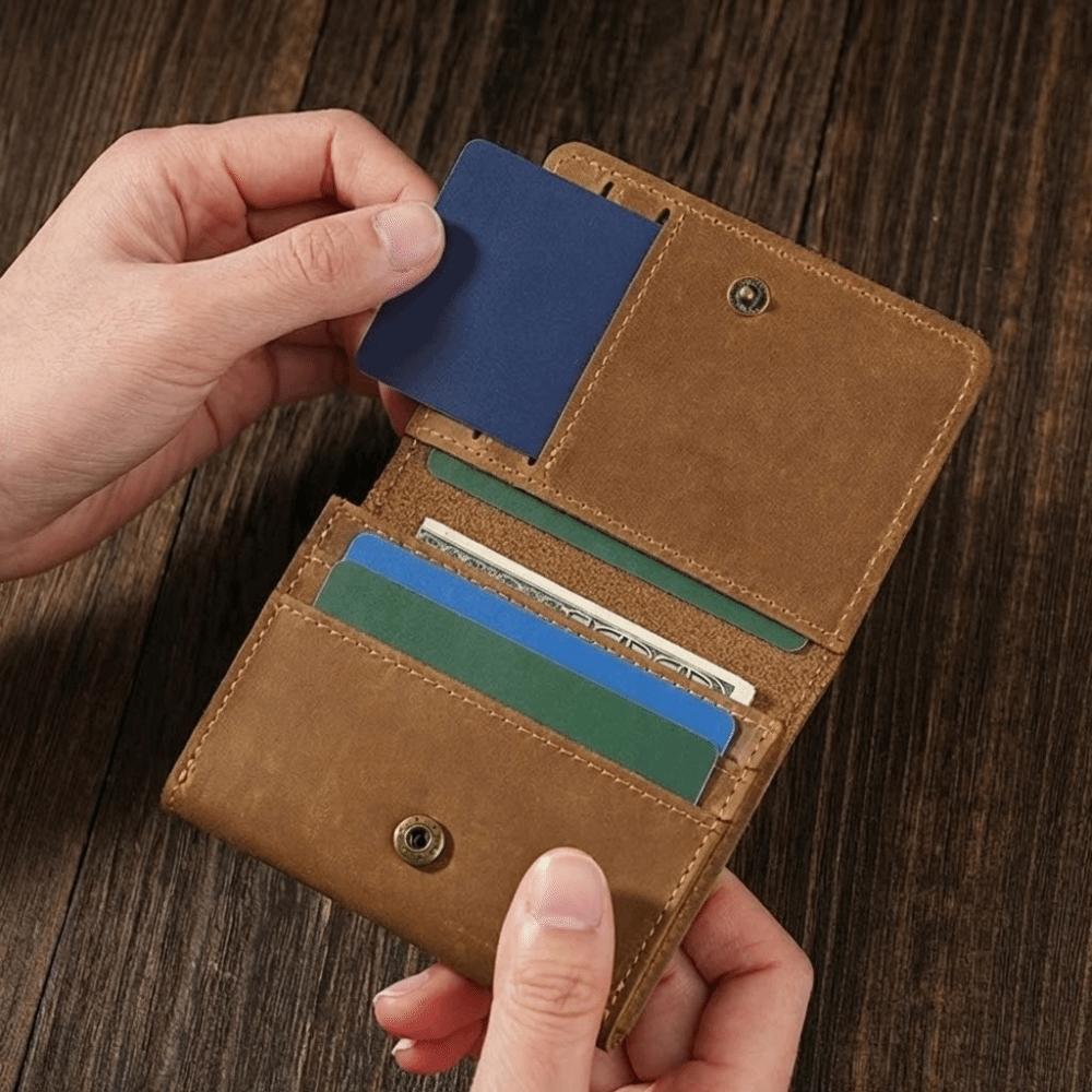 Durable Genuine Leather Card Holder Thin Portable Business Card Case Multi Card Slot Card Wallet Women