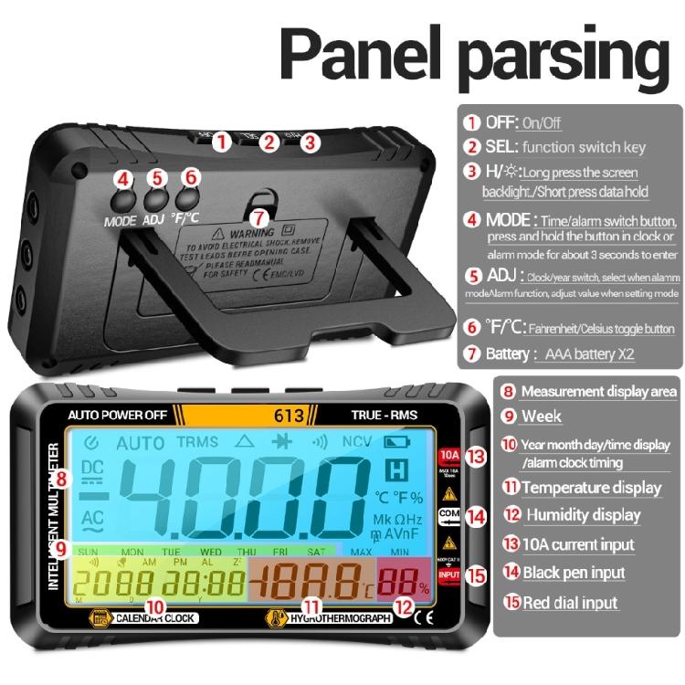 Ohmmeter Voltmeter with Backlit 4000 CountsDigital Multimeter Voltage Current Tester Multi Tester