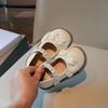 Girls Princess Leather Shoes Sweet Lace Ruffled Edge Children's Flats Spring Autumn Versatile Kids Causal Shoes Fashion Elegant