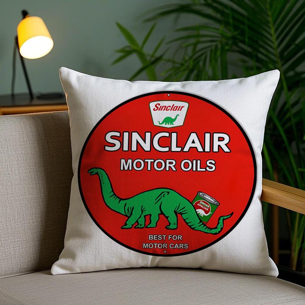 Подушка с принтом Sinclair Motor Oil, плюшевая ткань, мягкая, двусторонняя печать, скрытая молния, наволочка для диванной подушки, декор для дома