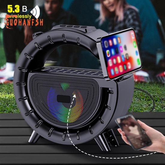 Bluetooth-совместимый динамик с солнечной зарядкой, музыкальным плеером, фонариком и FM-радио — незаменимый помощник для кемпинга на открытом воздухе