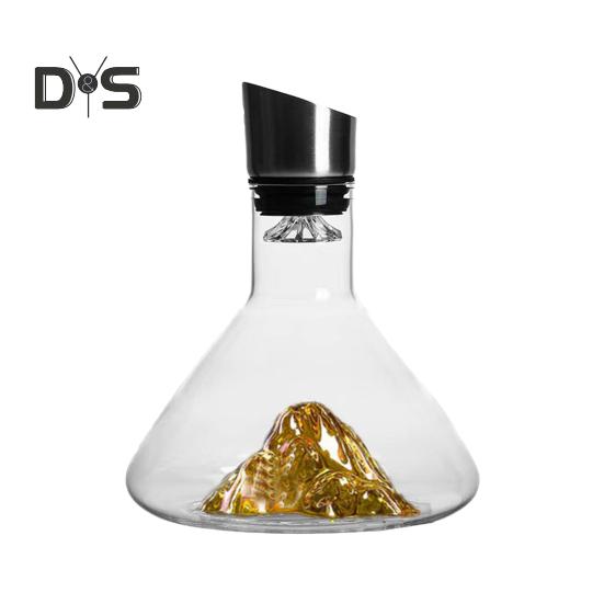 Стеклянный графин для вина с аэратором, фильтрация из нержавеющей стали, 12 каналов аэрации, емкость 1600 мл, графин для красного вина ручной работы для винных бутылок