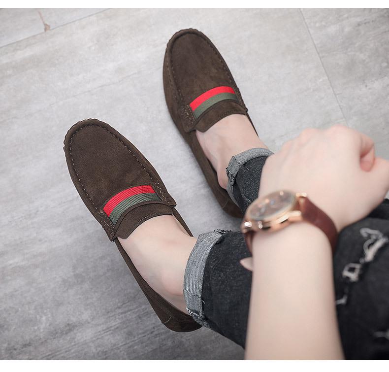 Мужские мокасины Frosted Suede Slip-On – повседневная обувь в британском стиле с мягкой подошвой