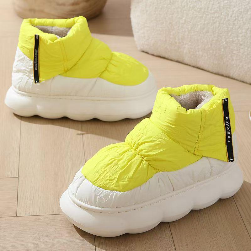 Женские зимние высокие теплые сноубутсы на толстой подошве для помещений/улицы