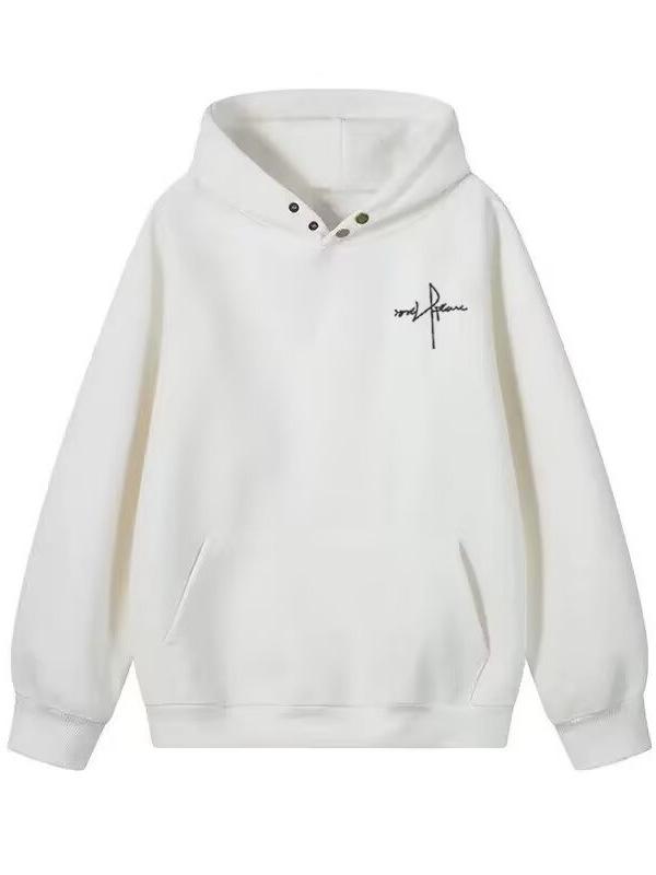 Unisex Hoodie with Trendy Letter Buckle Design - Fashionable, Versatile, and Loose-Fit