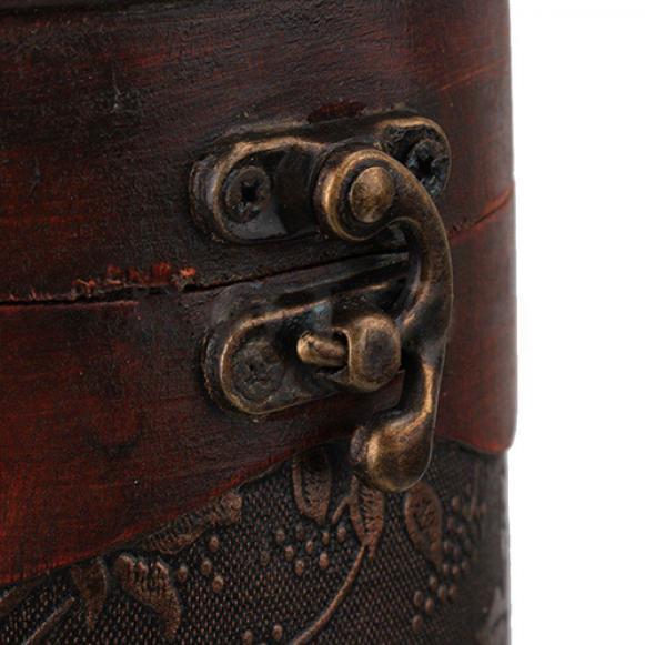 Cylinder Vintage Retro Wooden Vintage Wine Bottle Storage Gift Box Case Holder
