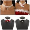 Hairball Christmas Plush Choker Christmas Tree Xmas Clavicle Chain  Jewelry Accessories