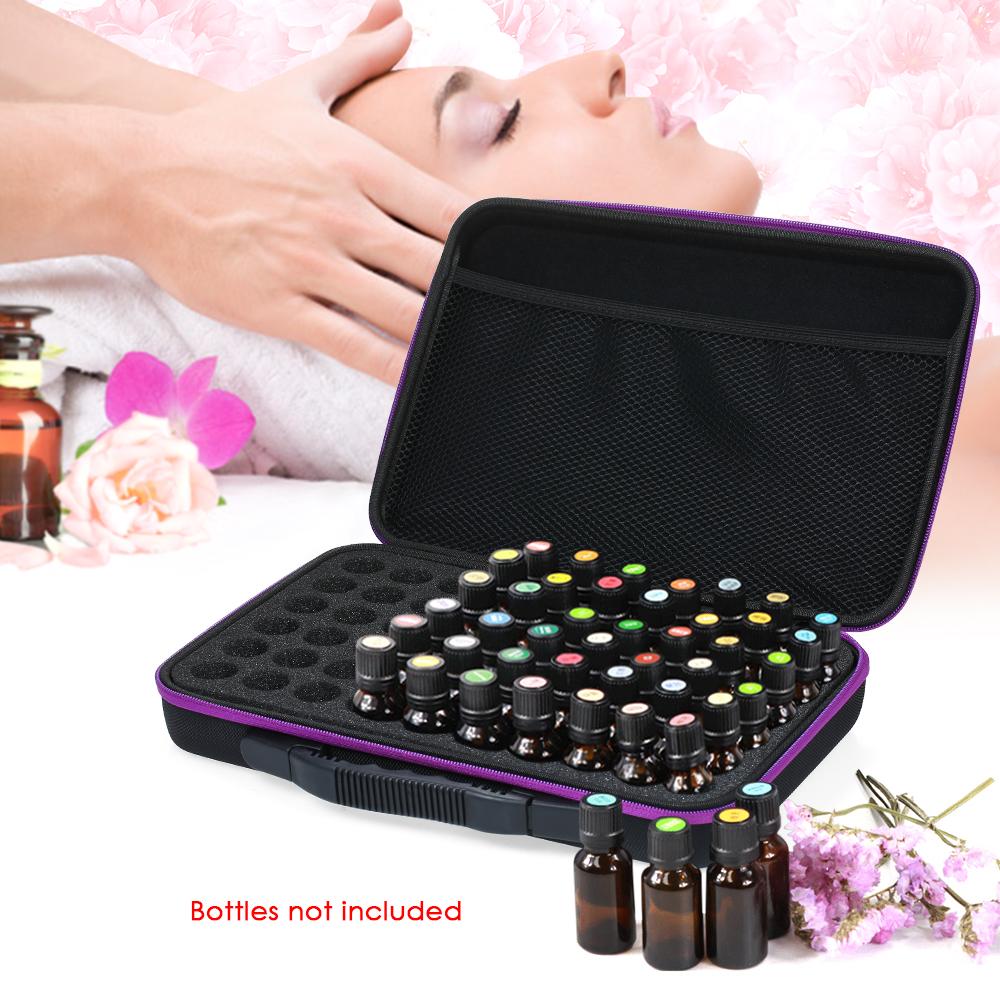 EVA 60 Slots Essential Oil Holder Hold 10ML Bottles Shockproof Shell Dense Foam for Painting Tools Nail Art Rhinestones Small Parts Bottles Storage