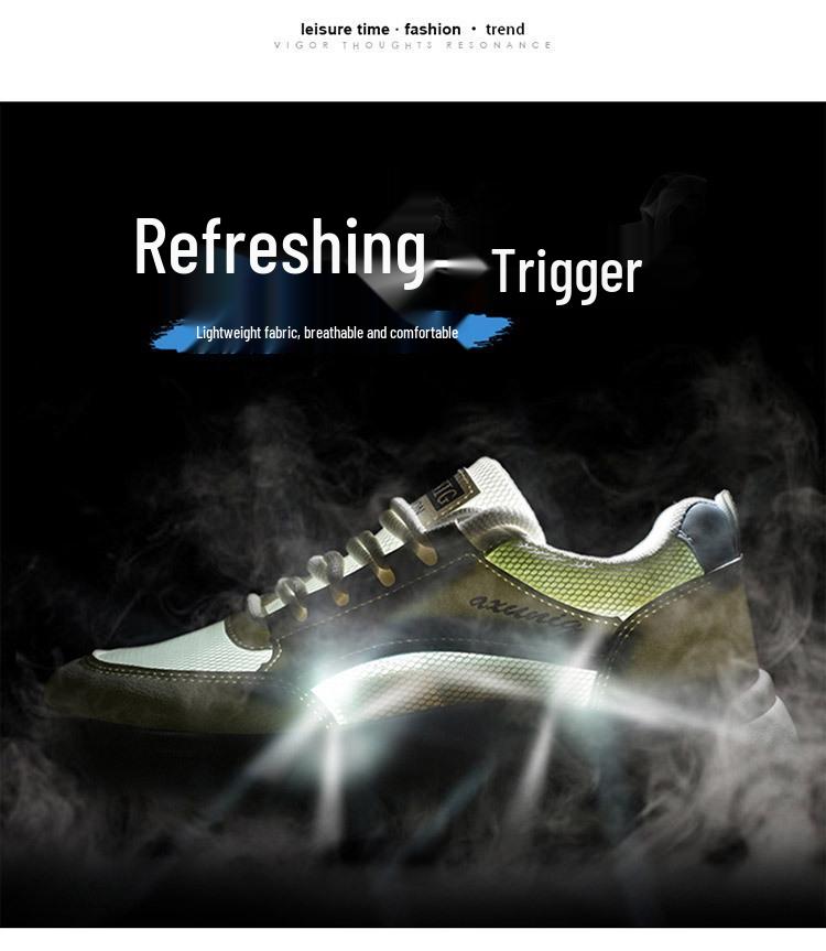 Женские летние дышащие кроссовки-сетка, корейский стиль, на толстой подошве, универсальные повседневные белые туфли