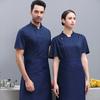 Unisex Chef Shirt Kitchen Single-breasted Short Sleeve Stand Collar Stain-resistant Loose Kitchen Bakery Restaurant Canteen Waiter Top Cook Uniform