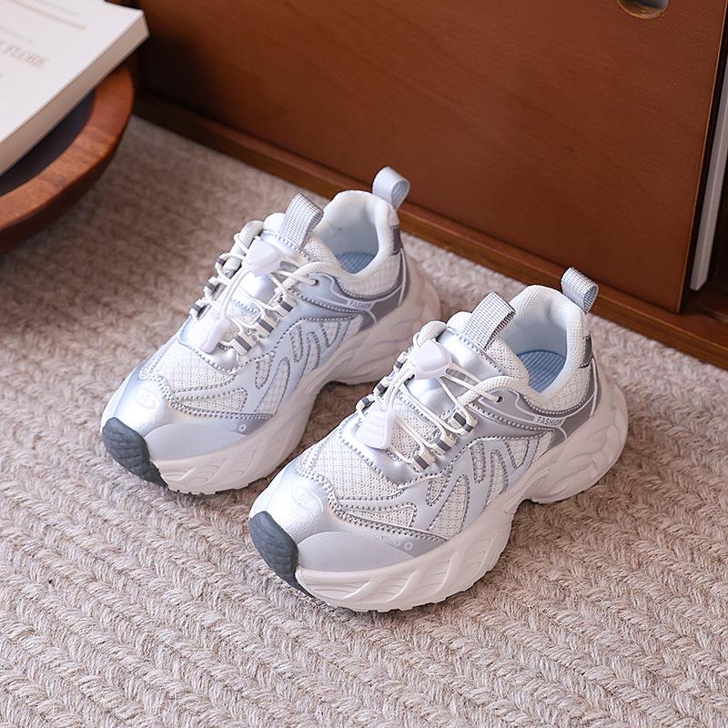 2025 лето новые тонкие сетчатые модные туфли на платформе спортивные папины кроссовки женские дышащие, легкие и универсальные повседневные туфли Форрест Гамп тренд