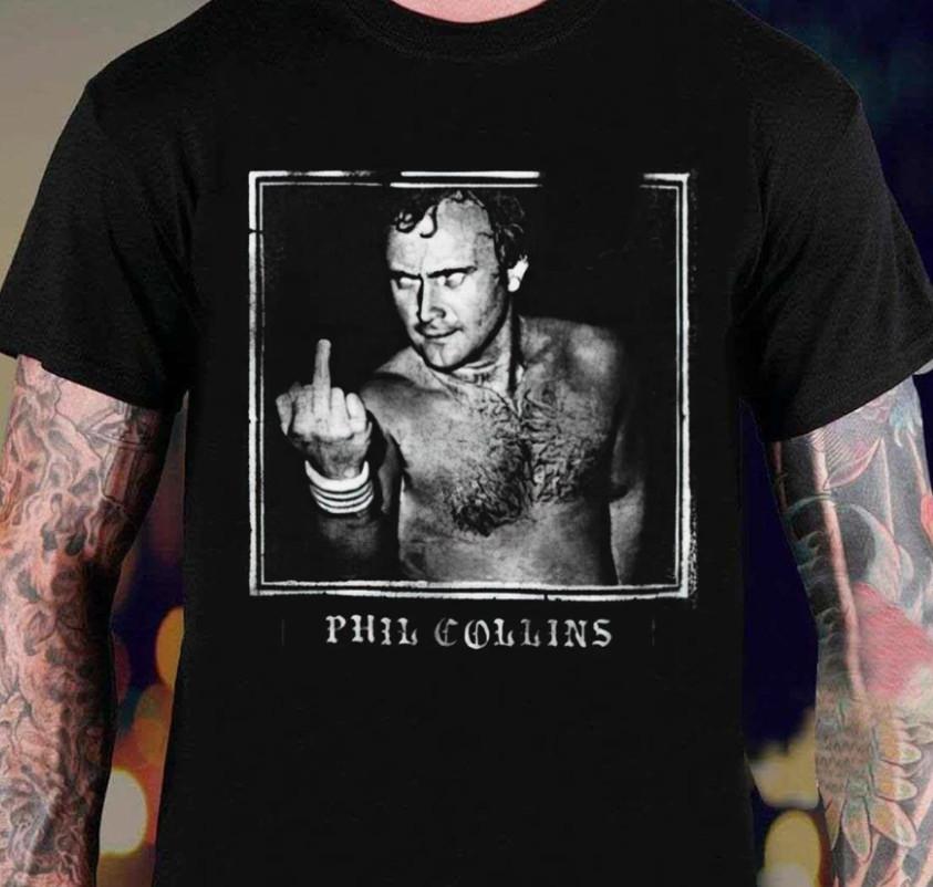 Винтажная черная хлопковая унисекс футболка Phil Collins в подарок фанатам, все размеры