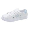 Fashion 2024 Women's Sneakers Fashion Butterfly Embroidered White Flat Shoes Outdoor Lace-Up Casual Vulcanized Shoes Zapatos De Mujer