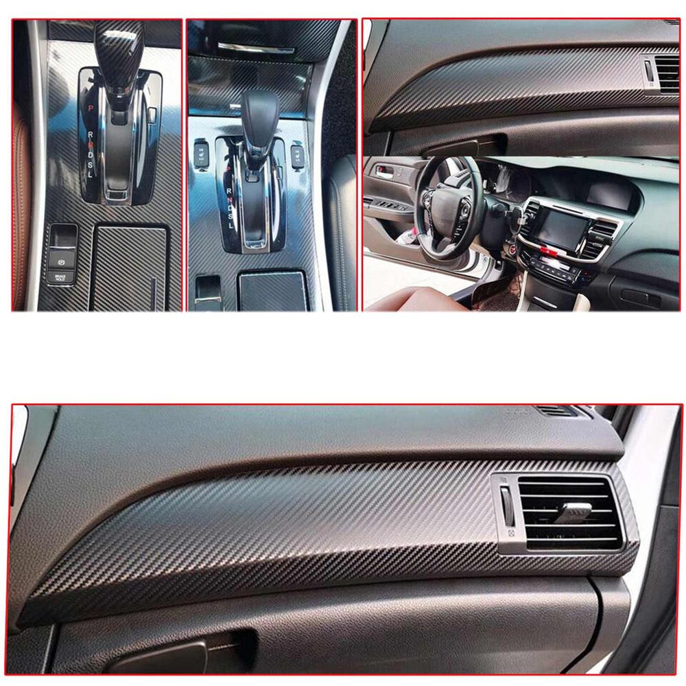 Аксессуары для интерьера под 5D карбон, полный комплект накладок для Honda Accord 2013-2017