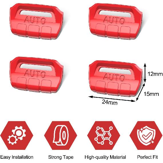 4PCS Upgraded Window Switch Button Cover Compatible with Jeep Wrangler JL JLU 2018-2025 and Gladiator JT 2024 2025 Wrangler 4xe Interior