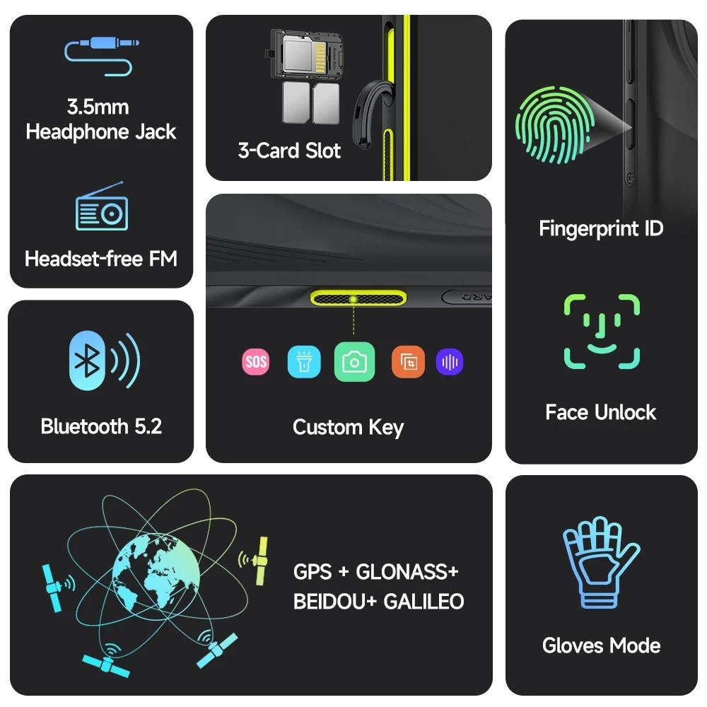 Ulefone Защищенный телефон Armor X31 4G 6,56” Android 15 Смартфон До 12 ГБ ОЗУ 128 ГБ ПЗУ 48 МП NFC Камера ночного видения ИК-излучатель Глобальный
