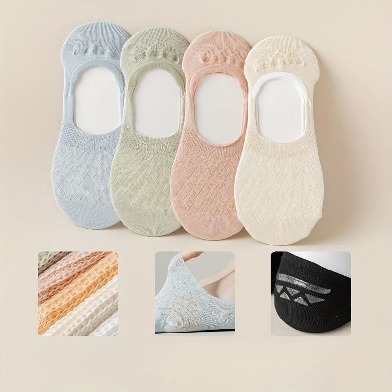 8 пар женских носков с узором «Аргайл» с сетчатым ажурным дизайном, легкие, удобные, с неглубоким вырезом, модный гардероб, необходимый для повседневной носки