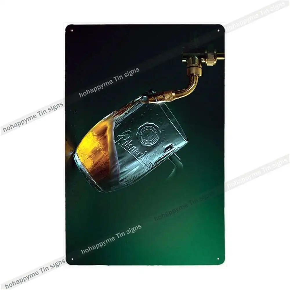 Pilsner Urquell Металлический Настенный Постер Бельгийское Пиво Знак Винтажный Бар Пещера Мужчины Клуб Жестяная Картина Декор Табличка Украшение 20x30см