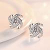 925 Sterling Silver Stud Earrings  AAA Zircon High Quality Earring For Women's Wedding Fine Jewelry Accessories  Party Gift