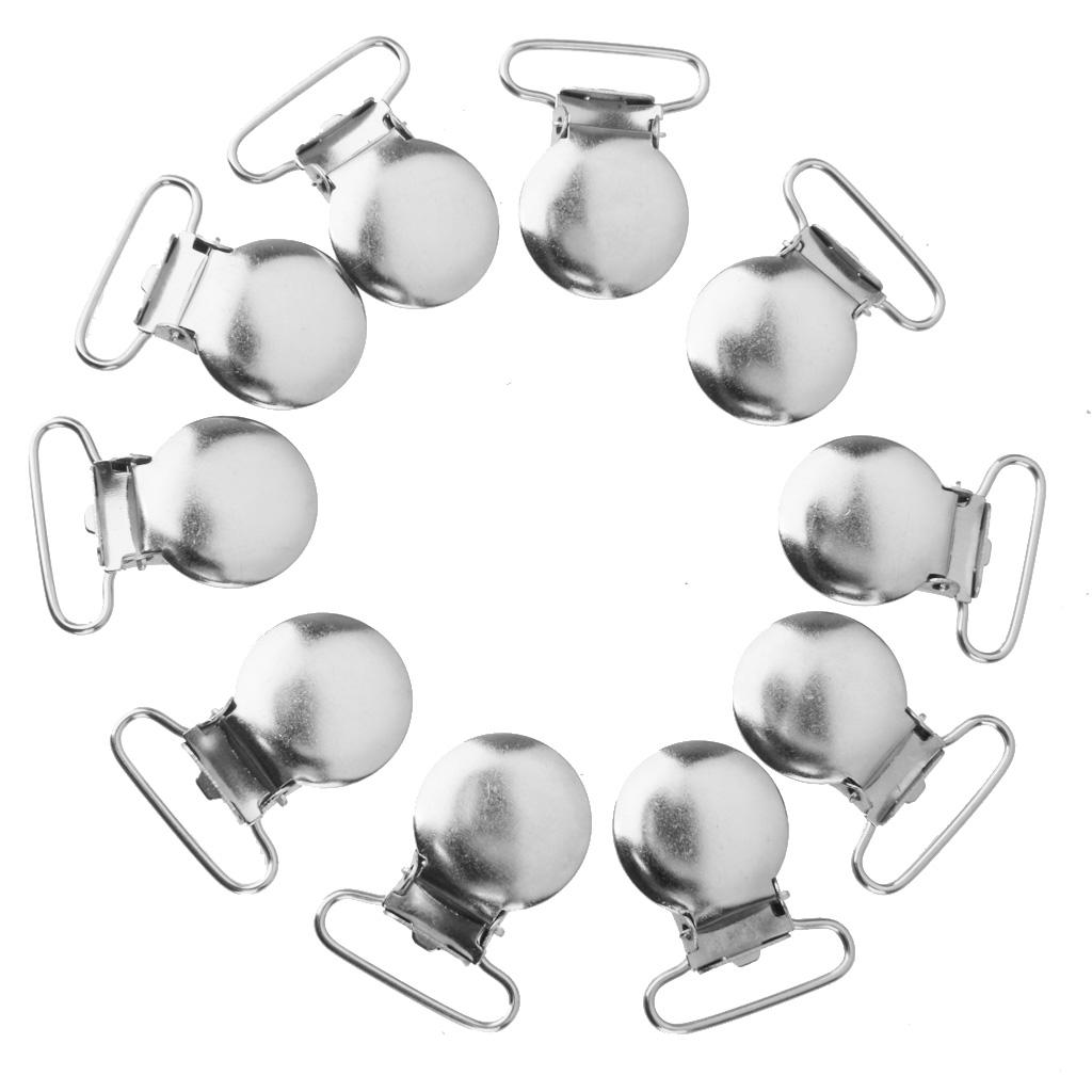 10 Metal Round fier Suspender Clips Holders For 2.5cm