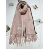 New Ins Versatile Atmosphere Solid Color Dog Tooth Edge Imitation Cashmere Scarf Thickened Large Version Scarf Shawl