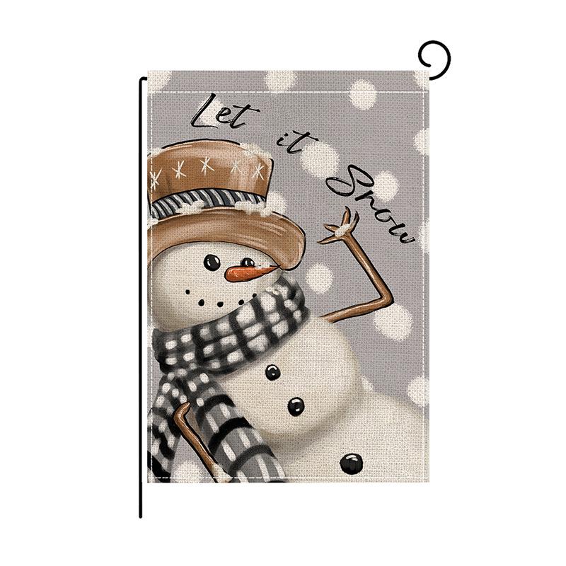 Christmas Garden Flag Linen Printed Outdoor Patio Decoration Small Double-sided Flag