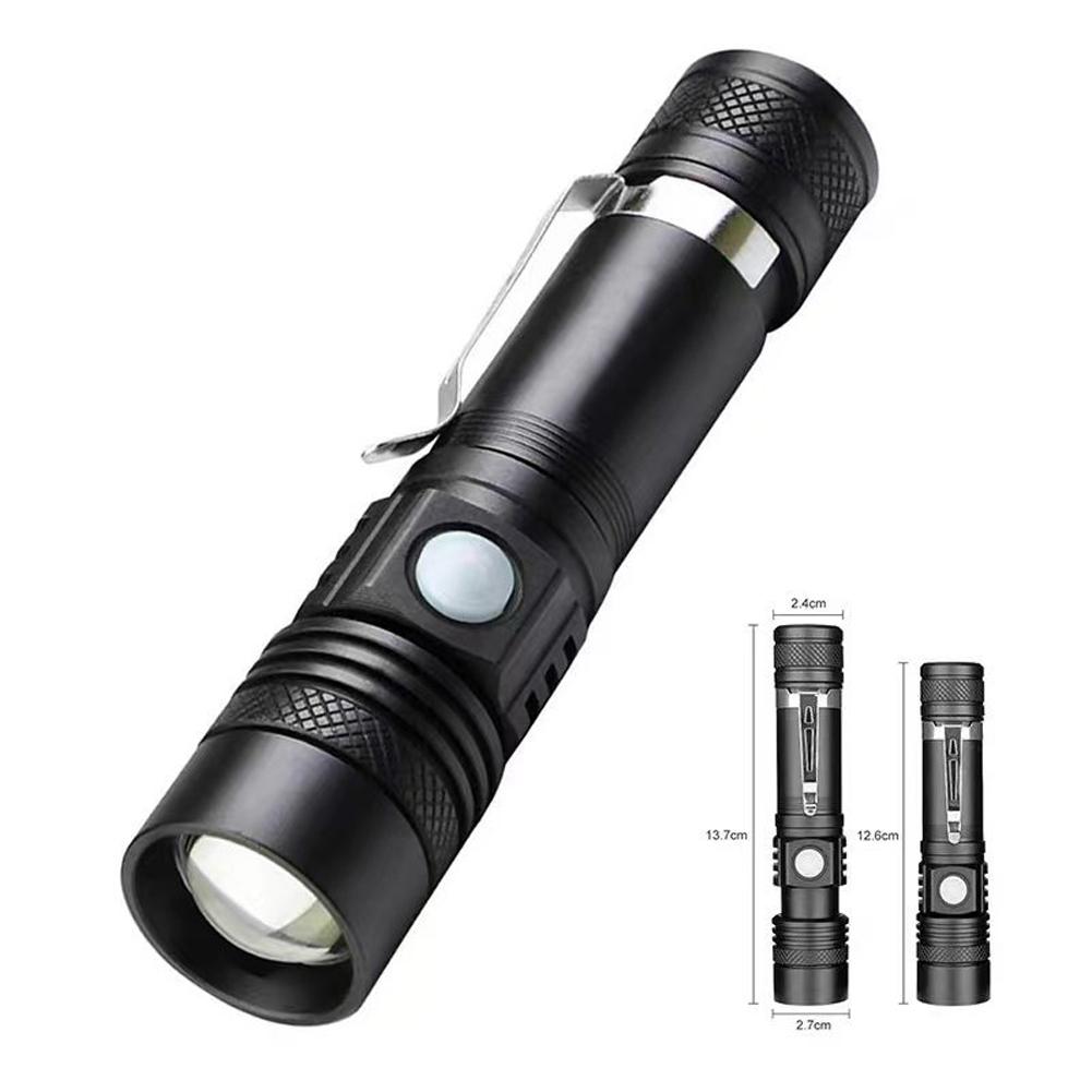 V6 Led Flashlight Super Bright Usb Rechargeable Long-range Aluminum Alloy Outdoor Telescopic Zoom Torch