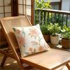 Hydrangea Floral Print Throw Pillow Cover, Colorful Blue Yellow Pink Flower Faux Embroidery Style Decorative Cushion For Sofa