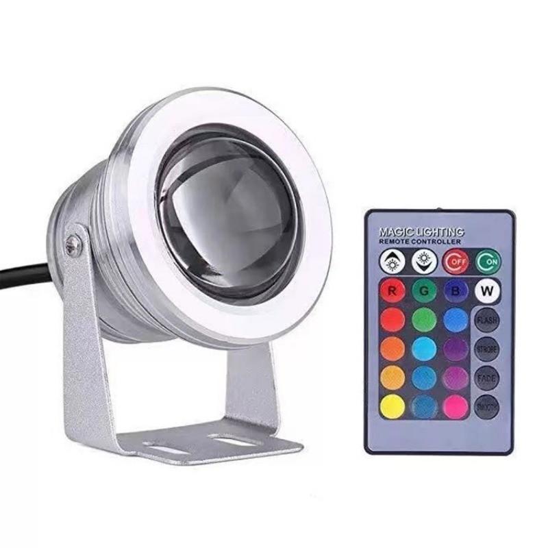 10W LED Colorful Underwater Light RGB Fountain Pool Light with Remote Control Outdoor Waterproof Landscape Light