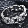 Solid Stainless Steel 22MM Width Motorcycle Bike Chain Man Bracelet Wristband Male Bangles Rock And Roll Rap Jewelry Accessory