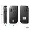 Sanwa Supply PD33W Power Strip with Cord Retractor (3 AC Outlets + 1 Type-C + 2 USB-A), Mobile, Compact, Black, TAP-MCU3BK