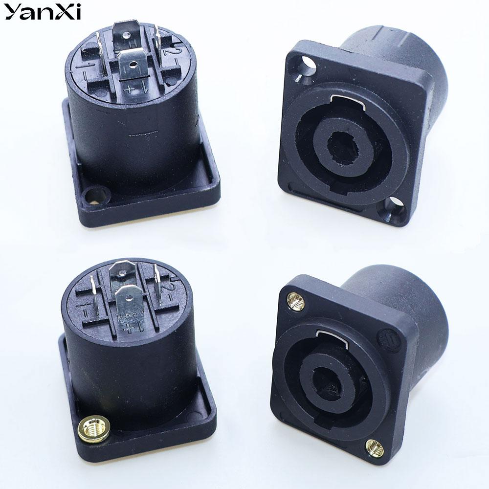 4 Pin Speakon Panel Mount Board Female Jack Socket Connector XLR Audio Cable Wire Adapter Nut Loudspeaker Amplifier ConverterGood product