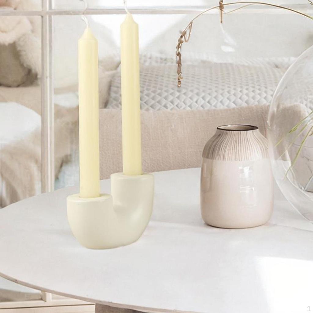 Ceramic Candle Holder for Christmas Pillar Display Home Fireplace Candelabrum