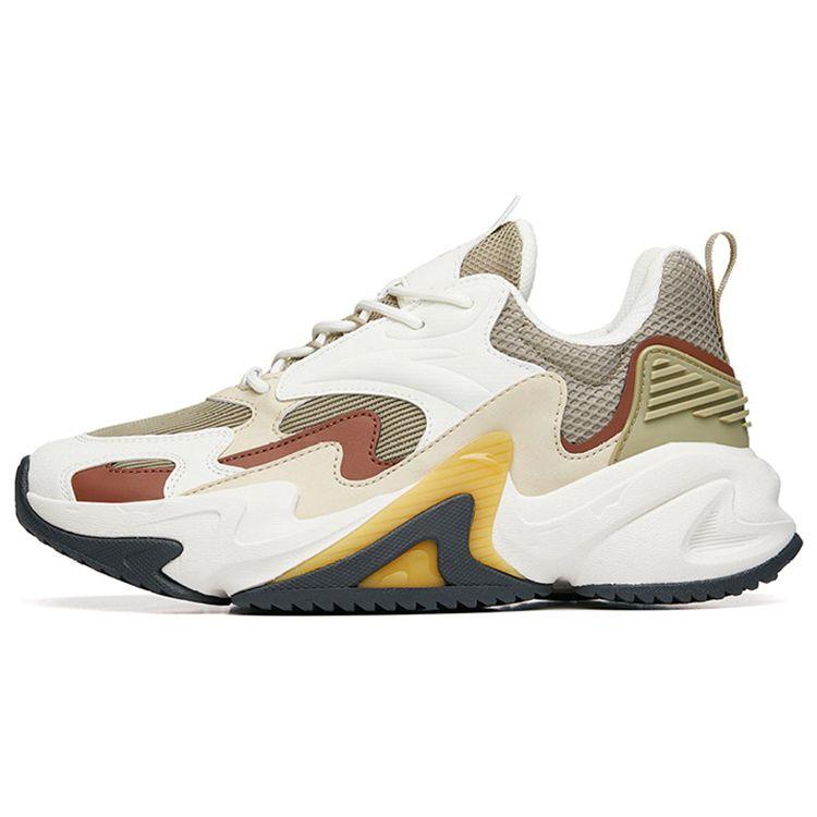 Anta Walker 3.0 Running Culture Series Comfortable Lightweight Low-Top Sports Casual Shoes Men Sneakers White Yellow 112238881-3