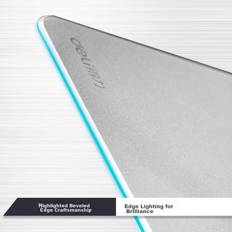 Deli Metal Mouse Pad, Office And Gaming Aluminum Alloy Mouse Pad, Silver, 83000