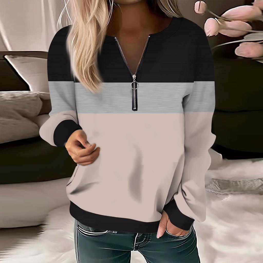 Женский повседневный свитер с длинным рукавом, на молнии, с принтом цветов, свитшот, повседневная верхняя одежда на осень