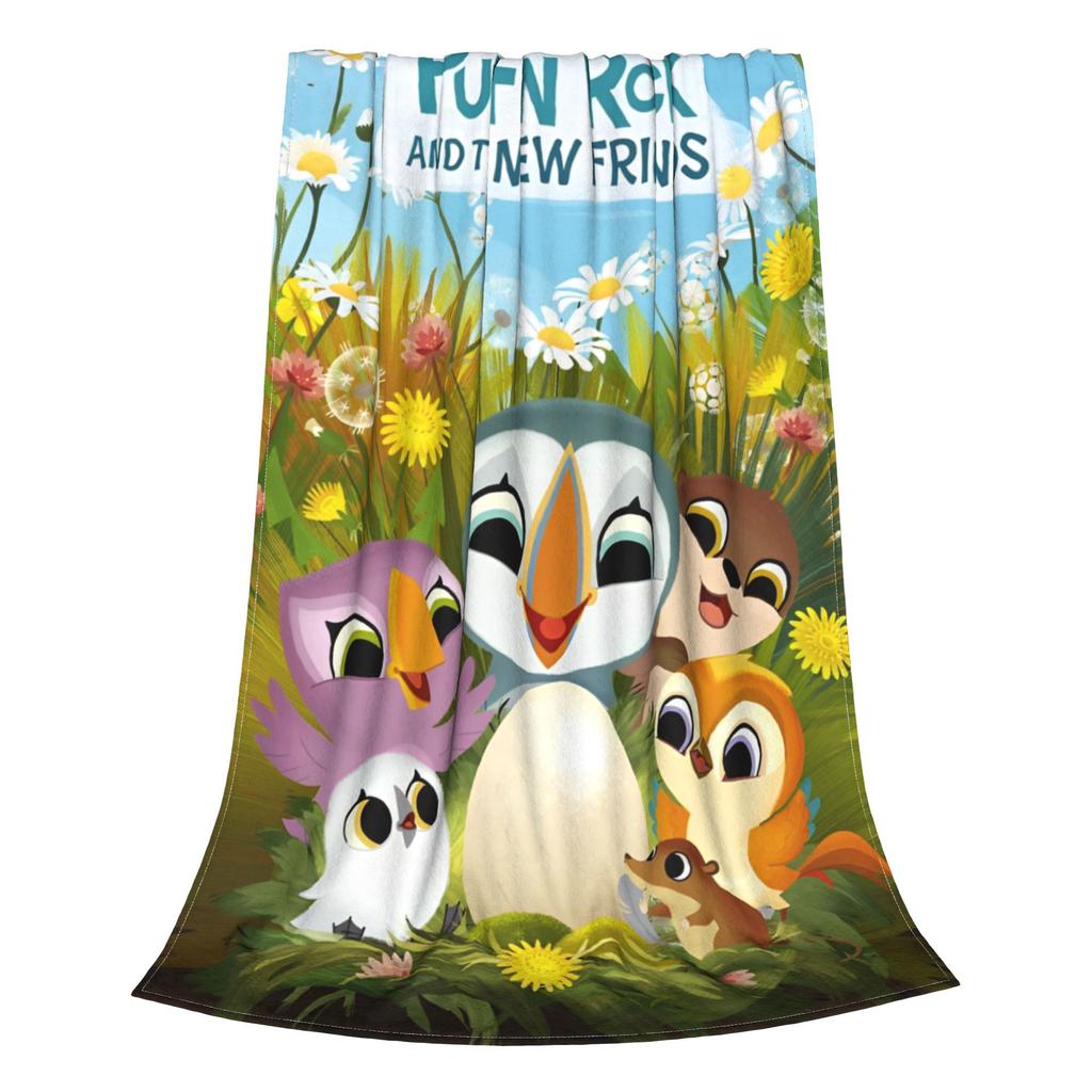 Puffin Rock and the New Friends Cartoon Anime Blanket Multi-size Warm Cozy Fluffy  Throw Blankets for Sofa Couch and Bed