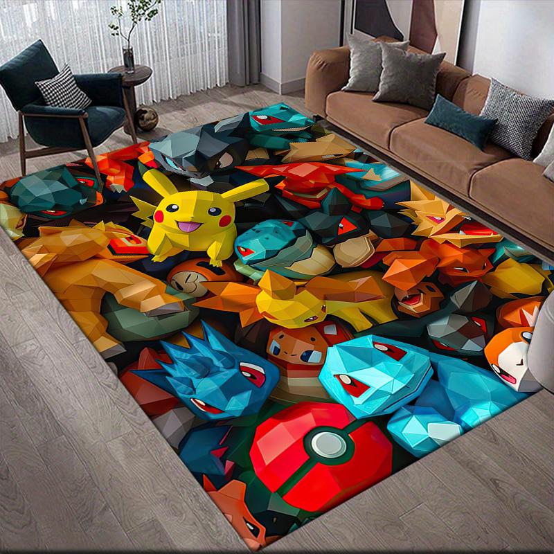Pokémon Cute Collection Anti-Slip Rug, Rectangular Carpet for Living Room, Bedroom & Sofa Area, Home Decor