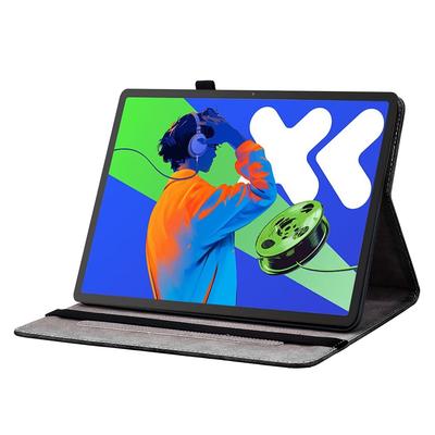 Для Lenovo Tab P12 Pro 12.7 2025/Xiaoxin Pad Pro 12.7 (2025) Кожаный чехол-подставка с узором и карманами для карт