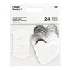 Hang Tags - RICO DESIGN - White Hearts - Silver Outline - 24 Pieces - Mixed