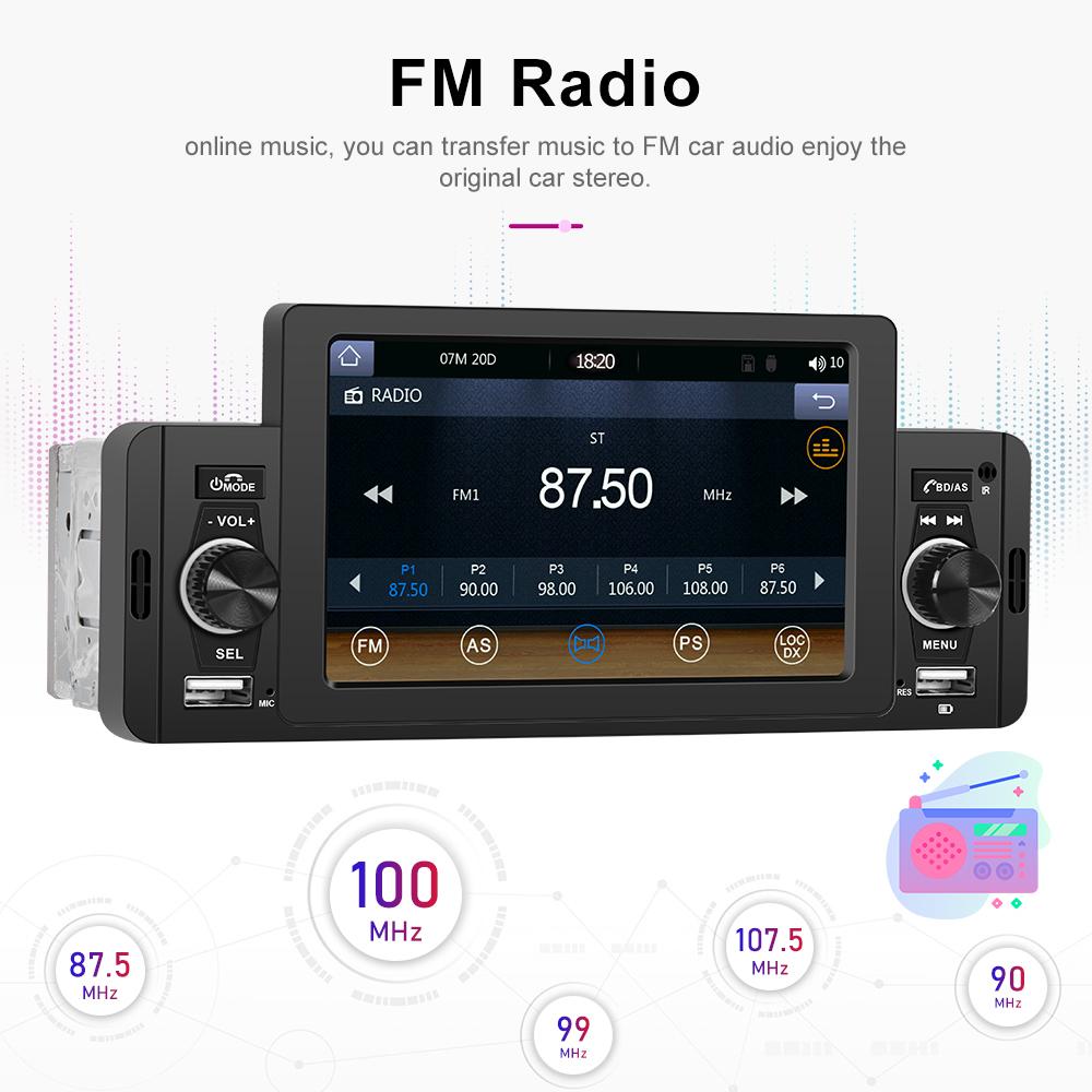 Автомобильный радиоприемник 1 Din Универсальный CarPlay Android Авто Мультимедийный плеер Bluetooth MirrorLink FM-приемник