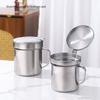 Stainless Steel Oil Bottle Lard Strainer Storage Container Cooking Oil Strainer Durable Multipurpose Filter Tank Kitchen