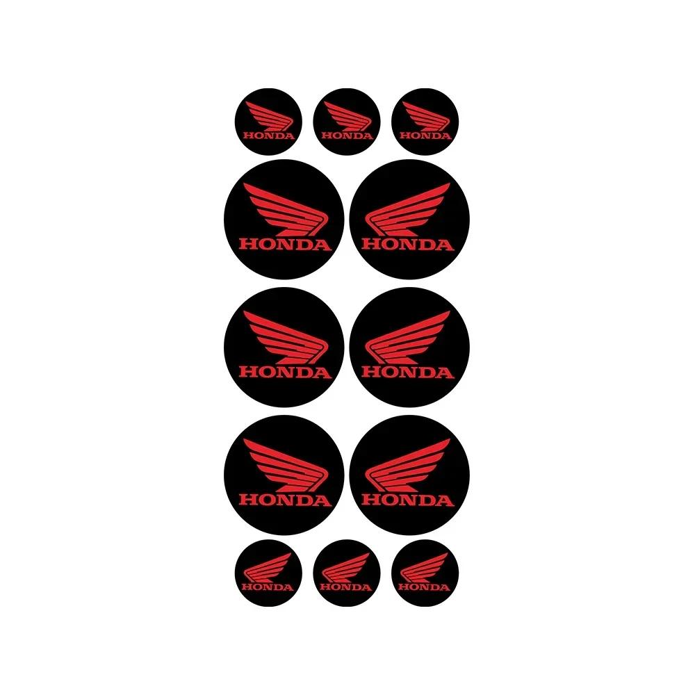 BXK3 3D Car Logo Stickers Suitable for Honda Motorcycle Reflective Waterproof Motorcycle Racing Decorative Soft Adhesive Stickers