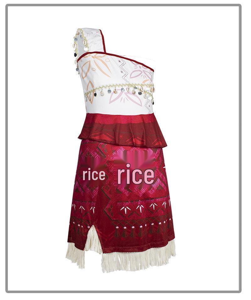 Платье в стиле Мауи из мультфильма «Моана 2» для девочек - Идеально для Хэллоуина или выступлений