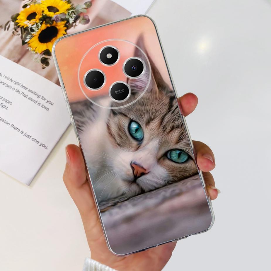 Чехол для Xiaomi Redmi 14C Милый Кот Бабочка Расписной Чехол Прозрачный Силиконовый Мягкий ТПУ Чехол для Телефона Для Xiaomi Redmi 14C Redmi14C Чехлы