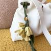 Hanger Leather Keychain Handmade Bag Pendant Multi-color Flower Pu Leather Pendant  Car Accessory
