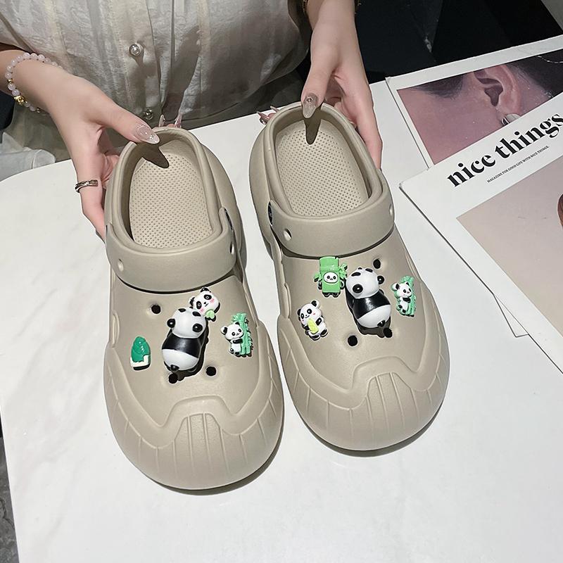 Men's Women's Baotou Platform Trend Heighten Hole Shoes Outdoor Non Slip Lightweight Comfortable Sandals Lovers Hawaii Casual Half Shoes