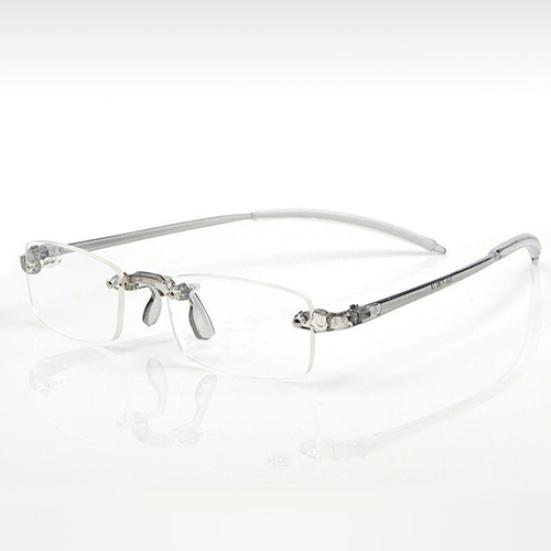 Men Women Lightweight Clear Rimless Resin Reading Glasses +1.00 To +4.00