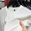 Summer Elastic Bamboo Mesh Ice Silk T-Shirt 8Xl Men'S Short Sleeve Crew Neck Half Sleeve Men'S Bottom Shirt Summer Thin Trend T